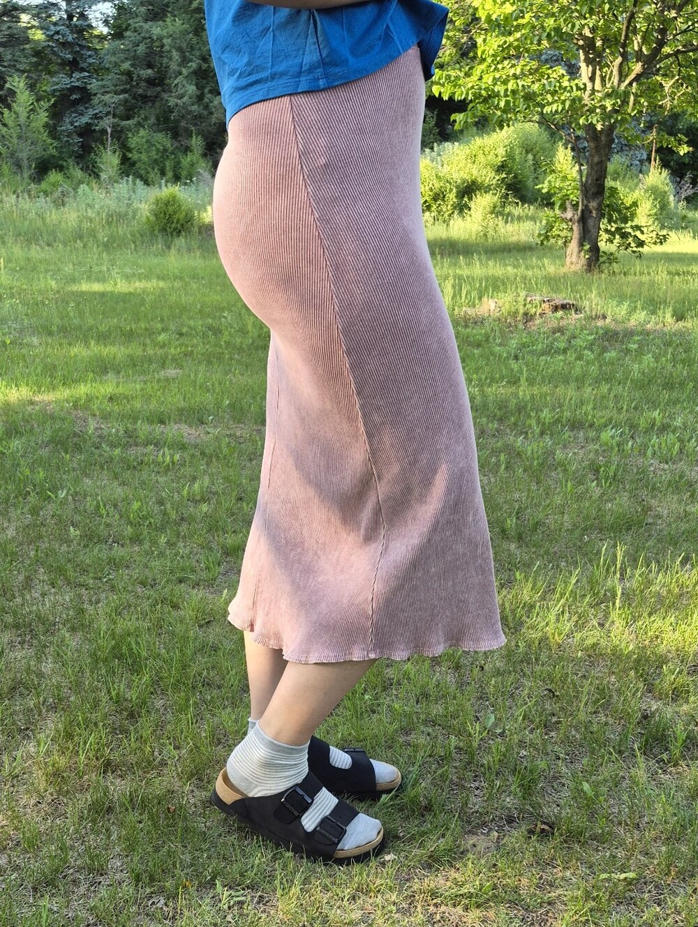 New Hashttag Mineral Dyed Pink Skirt View 3